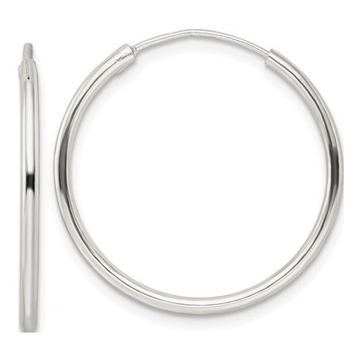 Sterling Silver 25mm Endless Hoop Earrings