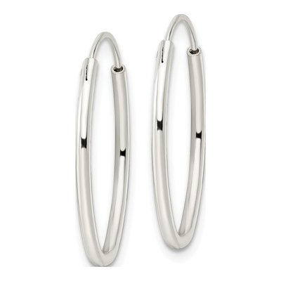 Sterling Silver 24mm Endless Oval Hoop Earrings – view 3
