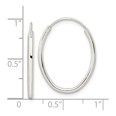 Sterling Silver 24mm Endless Oval Hoop Earrings – view 5