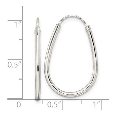 Sterling Silver 26mm Endless Teardrop Hoop Earrings – view 5