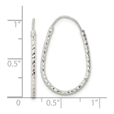 Sterling Silver 26mm Diamond-Cut Endless Hoop Earrings – view 5