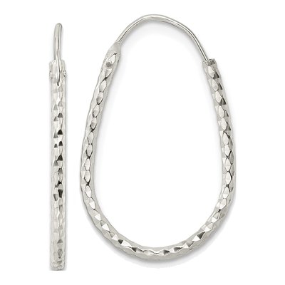 Sterling Silver 26mm Diamond-Cut Endless Hoop Earrings