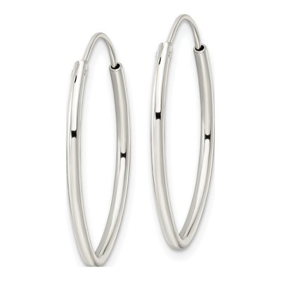 Sterling Silver 26mm Endless Oval Hoop Earrings – view 3