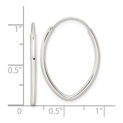 Sterling Silver 26mm Endless Oval Hoop Earrings – view 5