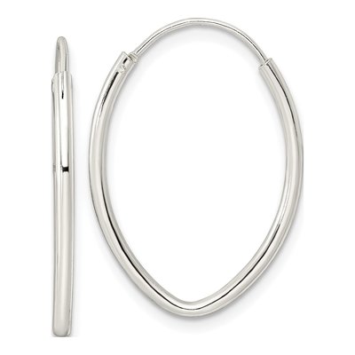 Sterling Silver 26mm Endless Oval Hoop Earrings