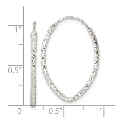 Sterling Silver 27mm Diamond-Cut Endless Hoop Earrings – view 5