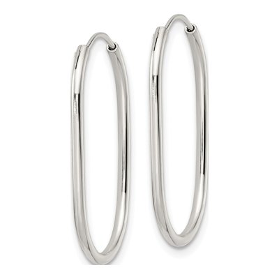 Sterling Silver 28mm Endless Oblong Hoop Earrings – view 3