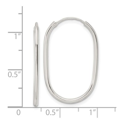 Sterling Silver 28mm Endless Oblong Hoop Earrings – view 5