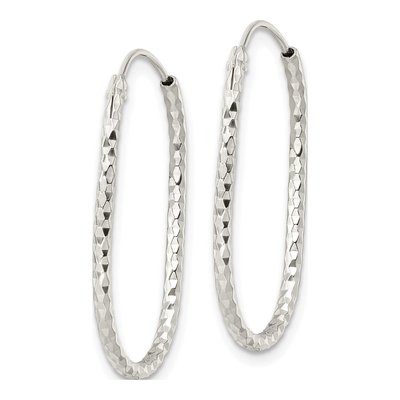 Sterling Silver 27mm Oblong Endless Hoop Earrings – view 3