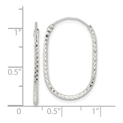 Sterling Silver 27mm Oblong Endless Hoop Earrings – view 5