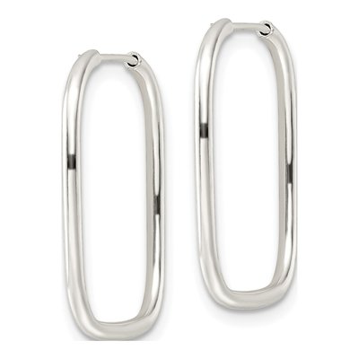 Sterling Silver 24mm Square Tube Hoop Earrings – view 3