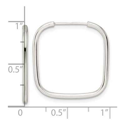 Sterling Silver 24mm Square Tube Hoop Earrings – view 5