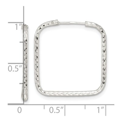 Sterling Silver 24mm Diamond-Cut Endless Hoop Earrings – view 5