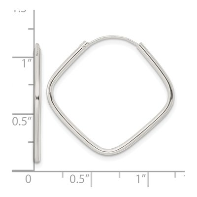 Sterling Silver 27mm Endless Square Hoop Earrings – view 5