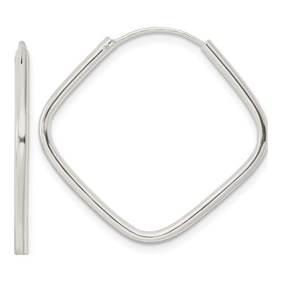 Sterling Silver 27mm Endless Square Hoop Earrings