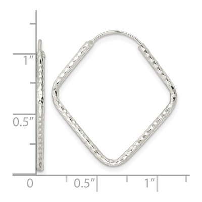 Sterling Silver 28mm Diamond-Cut Endless Hoop Earrings – view 5