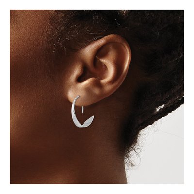 Sterling Silver 21mm Flat Bar Threader Earrings – view 4