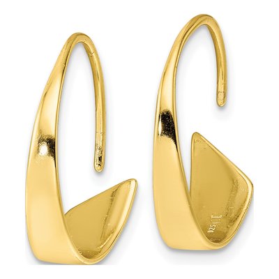 Gold-Plated Sterling Silver 21mm Flat Bar Threader Earrings – view 3