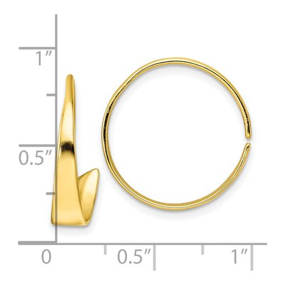 Gold-Plated Sterling Silver 21mm Flat Bar Threader Earrings – view 5