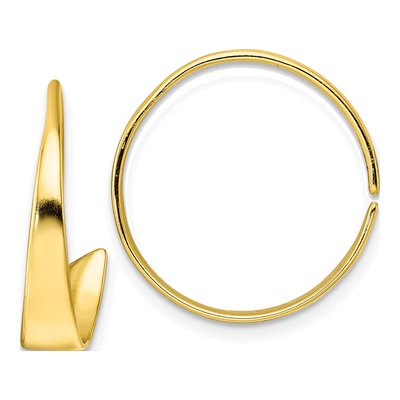 Gold-Plated Sterling Silver 21mm Flat Bar Threader Earrings