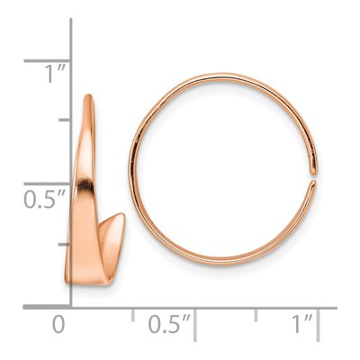 Rose Gold-Plated Sterling Silver 21mm Flat Bar Threader Earrings – view 5