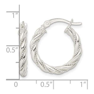 Sterling Silver 22mm Twisted Rope Hoop Earrings – view 5