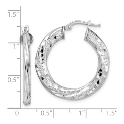 Sterling Silver 29mm Twisted Tube Hoop Earrings – view 5