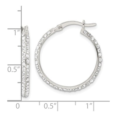 Sterling Silver 25mm CZ Round Hoop Earrings – view 5
