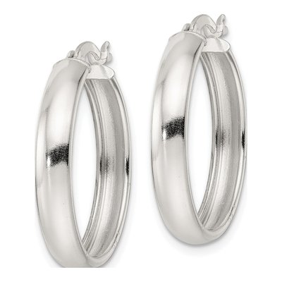 Sterling Silver 25mm Hoop Earrings – view 3