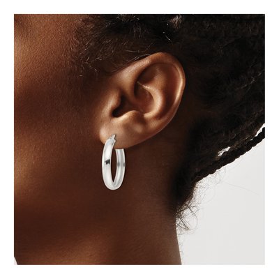 Sterling Silver 25mm Hoop Earrings – view 4