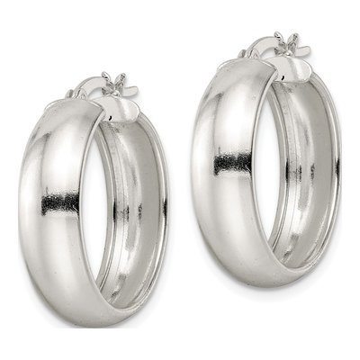 Sterling Silver 26mm Hoop Earrings – view 3