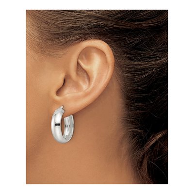 Sterling Silver 26mm Hoop Earrings – view 4