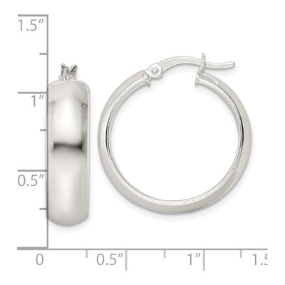 Sterling Silver 26mm Hoop Earrings – view 5