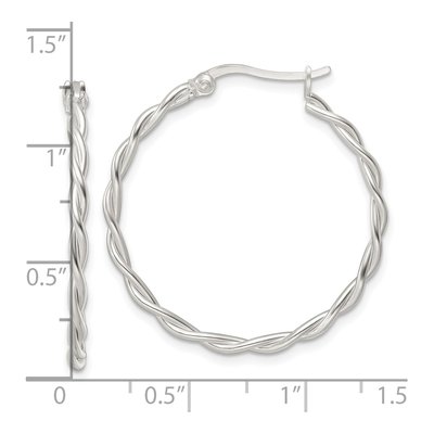 Sterling Silver 30mm Twisted Hoop Earrings – view 5