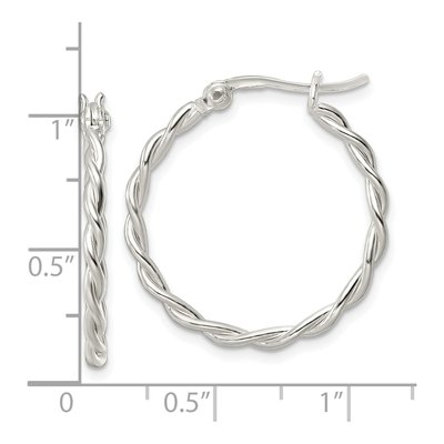 Sterling Silver 25mm Twisted Hoop Earrings – view 5