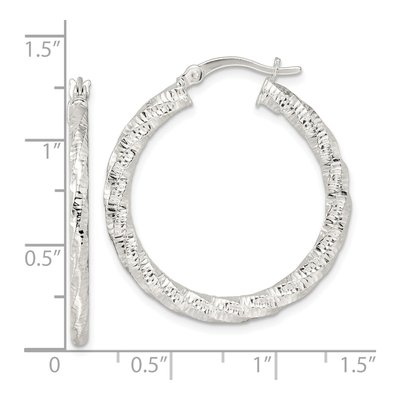 Sterling Silver 32mm Twisted Hoop Earrings – view 5
