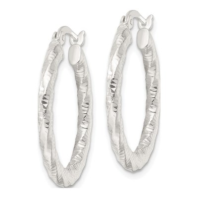 Sterling Silver 27mm Twisted Hoop Earrings – view 3
