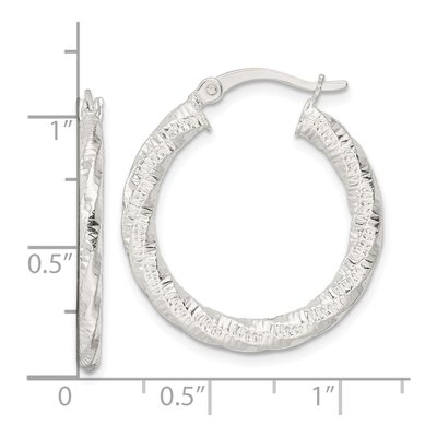 Sterling Silver 27mm Twisted Hoop Earrings – view 5