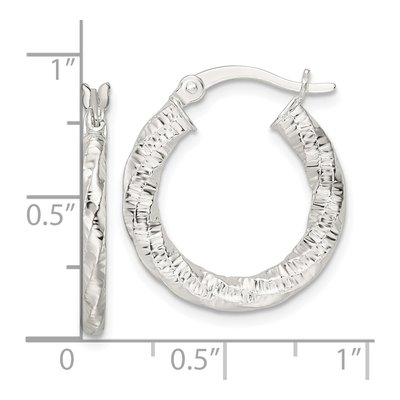 Sterling Silver Twisted Hoop Earrings, Polished – view 5