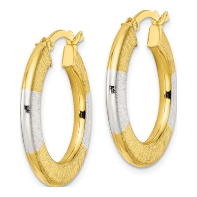 Gold-Plated Sterling Silver 27mm Flat Circle Hoop Earrings – view 3