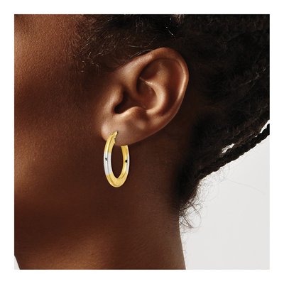 Gold-Plated Sterling Silver 27mm Flat Circle Hoop Earrings – view 4