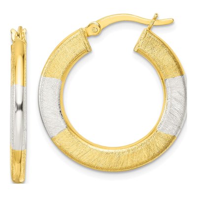 Gold-Plated Sterling Silver 27mm Flat Circle Hoop Earrings