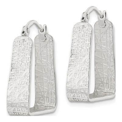 Sterling Silver 23mm Square Hoop Earrings – view 3