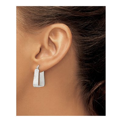 Sterling Silver 23mm Square Hoop Earrings – view 4