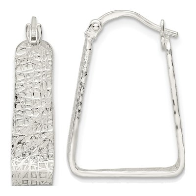 Sterling Silver 23mm Square Hoop Earrings