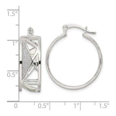 Sterling Silver 27mm Fabric Glitter Shapes Hoop Earrings – view 5