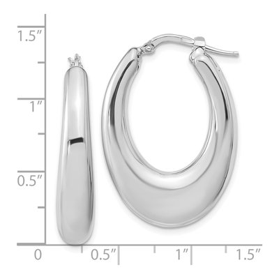 Sterling Silver 34mm Hollow Oval Hoop Earrings – view 5