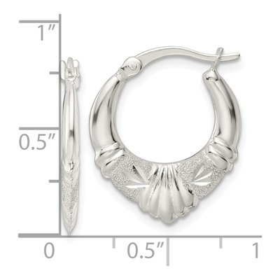 Sterling Silver 22mm Scalloped Hoop Earrings – view 5