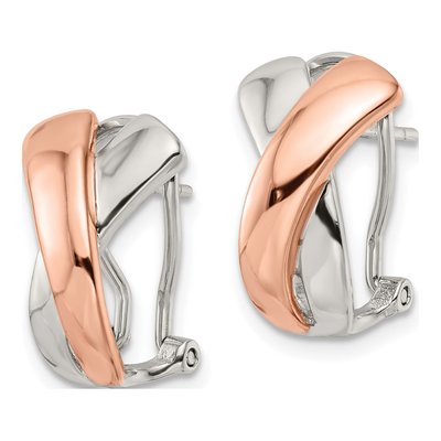 Rose Gold-Plated Sterling Silver 17mm Hoop Earrings – view 3