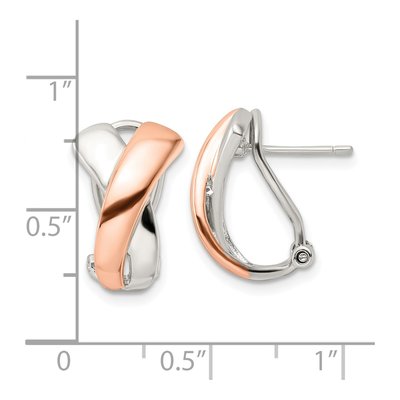 Rose Gold-Plated Sterling Silver 17mm Hoop Earrings – view 5